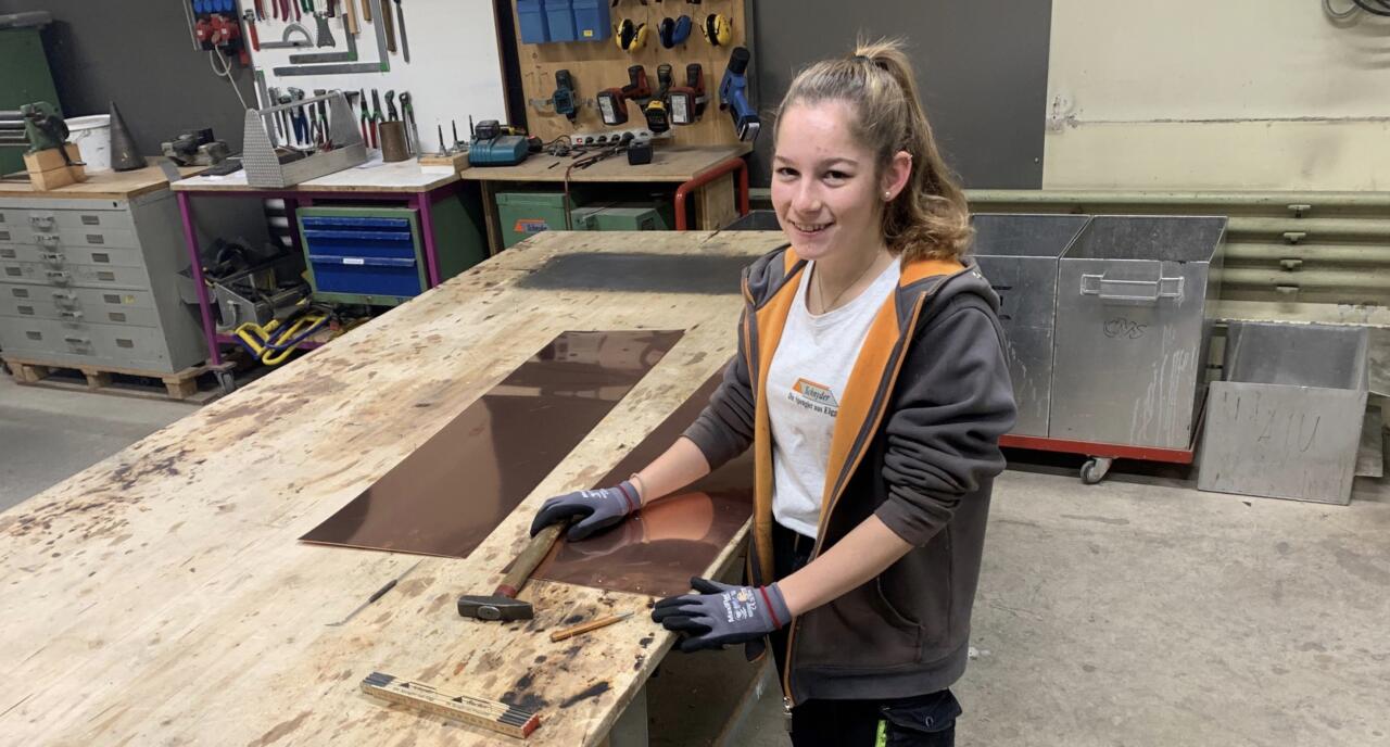 Young tinsmith in the workshop, Spenglerei Schnyder AG
